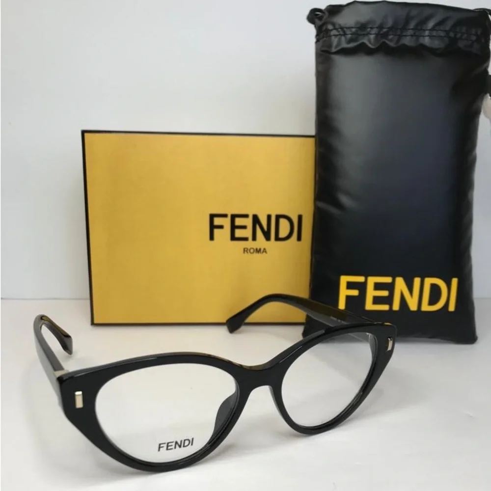 💯 - Authentic New Fendi Demo Cat Eye Ladies Eyeglasses FE50020I 001 53.